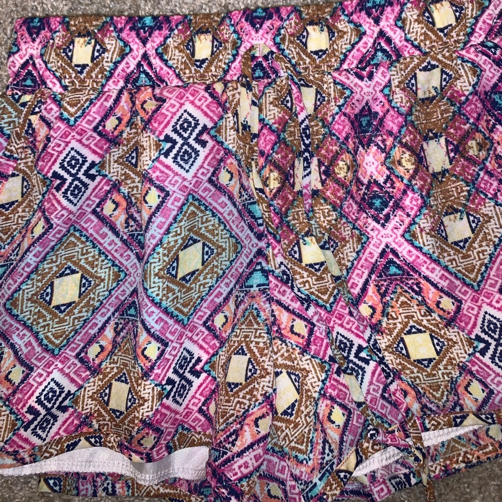 Alya Pink & Yellow Multicolor High Waist shorts size S - Picture 4 of 8